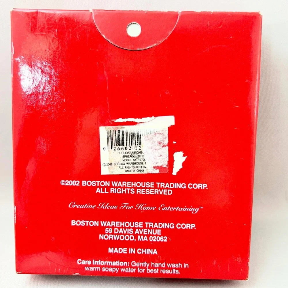 Boston Warehouse Spreader Set Unisex OS Red New Holiday Neighbors 4pc 2002